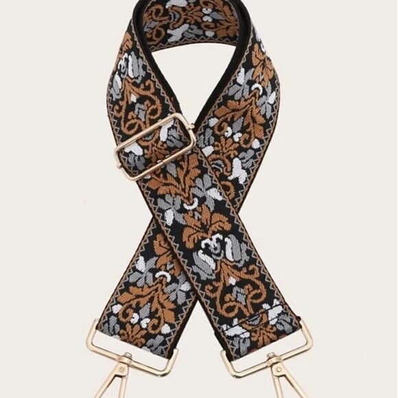 Alba Black and Brown Embroidered Strap - Picture 3 of 4